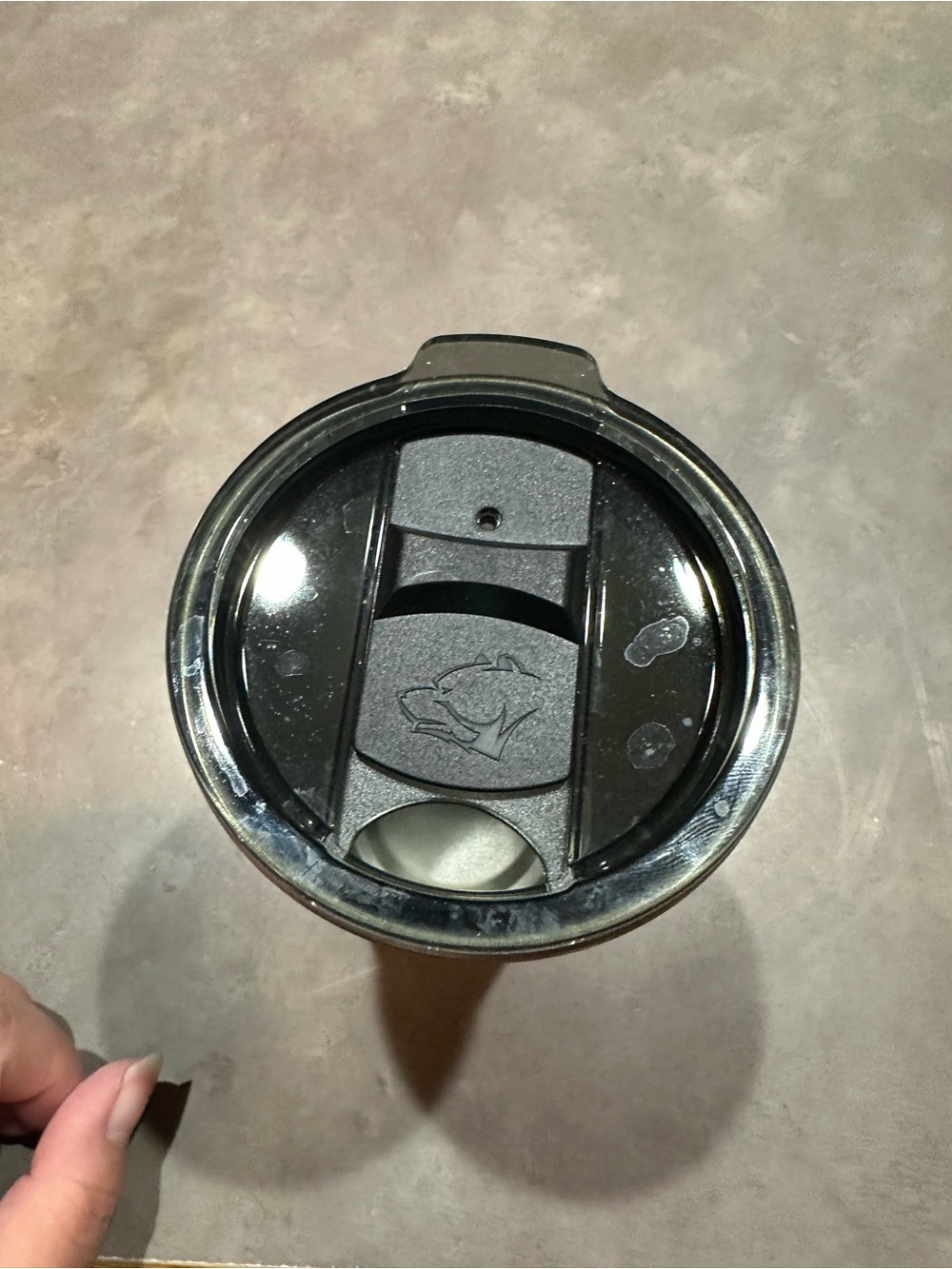 Black Travel Tumbler Lid with Slide Closure